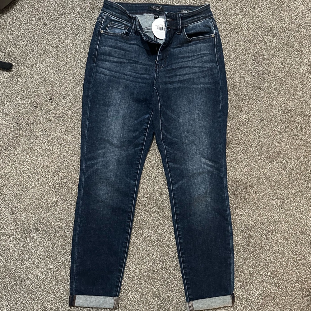 Judy Blue Women's Cuffed Slim Fit Jeans